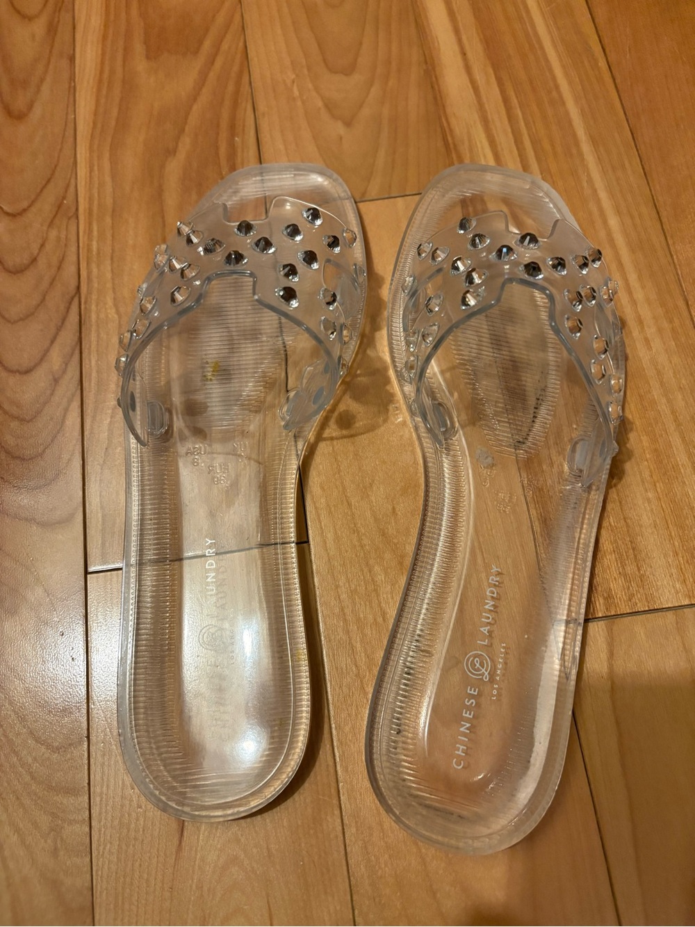 Jelly Rhinestone Slide Sandals - Picture 4 of 5
